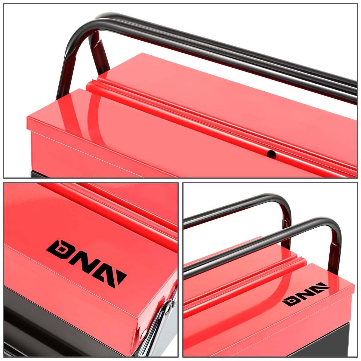 18" 2-Level Fold Tool Box with 3 Organizer Drawers