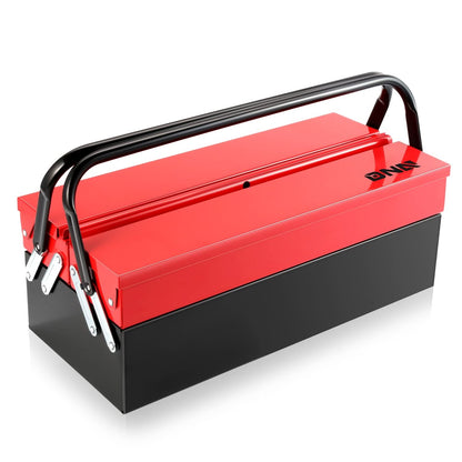 18" 2-Level Fold Tool Box with 3 Organizer Drawers