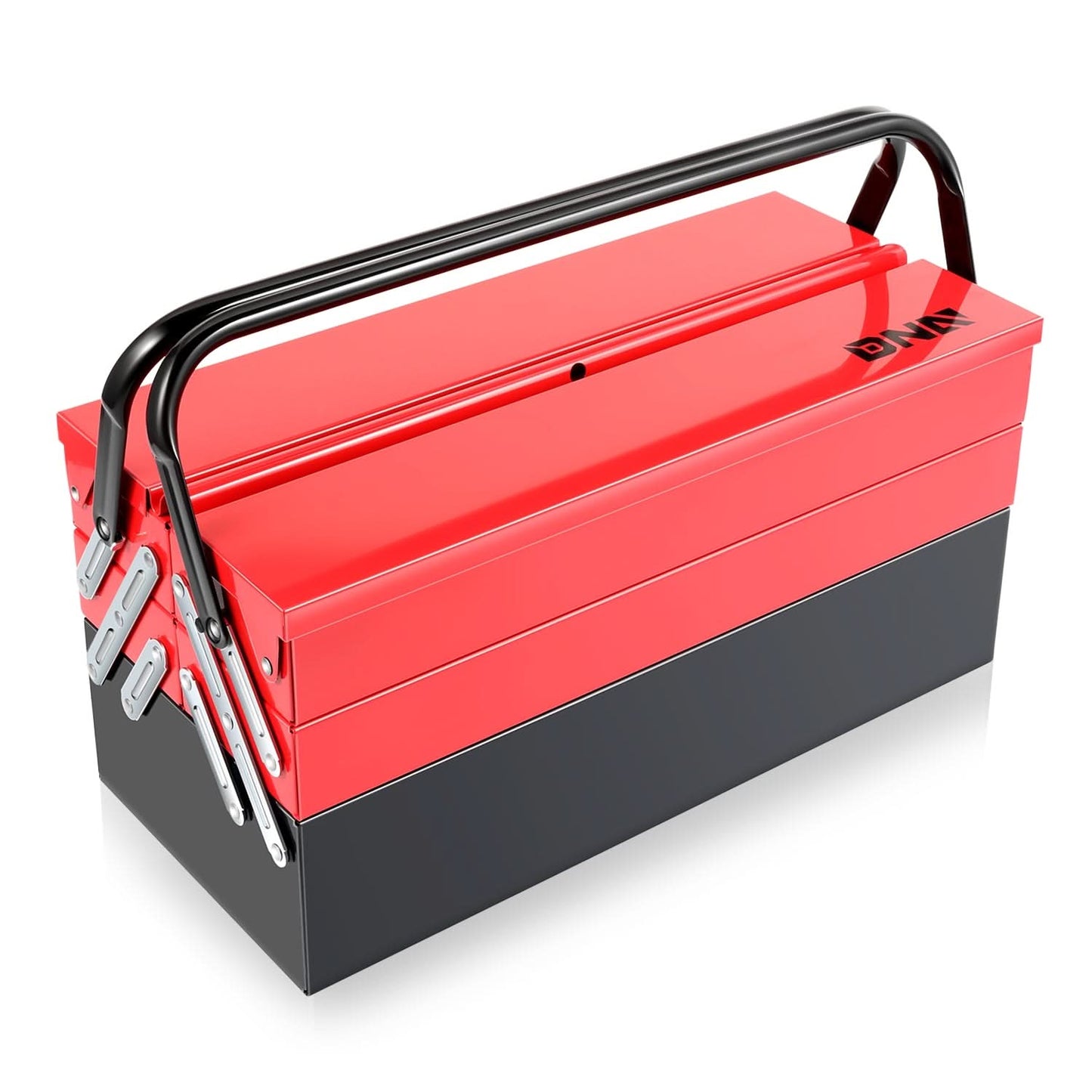 18" 3-Level Folding Tool Box with 5 Organizer Drawers