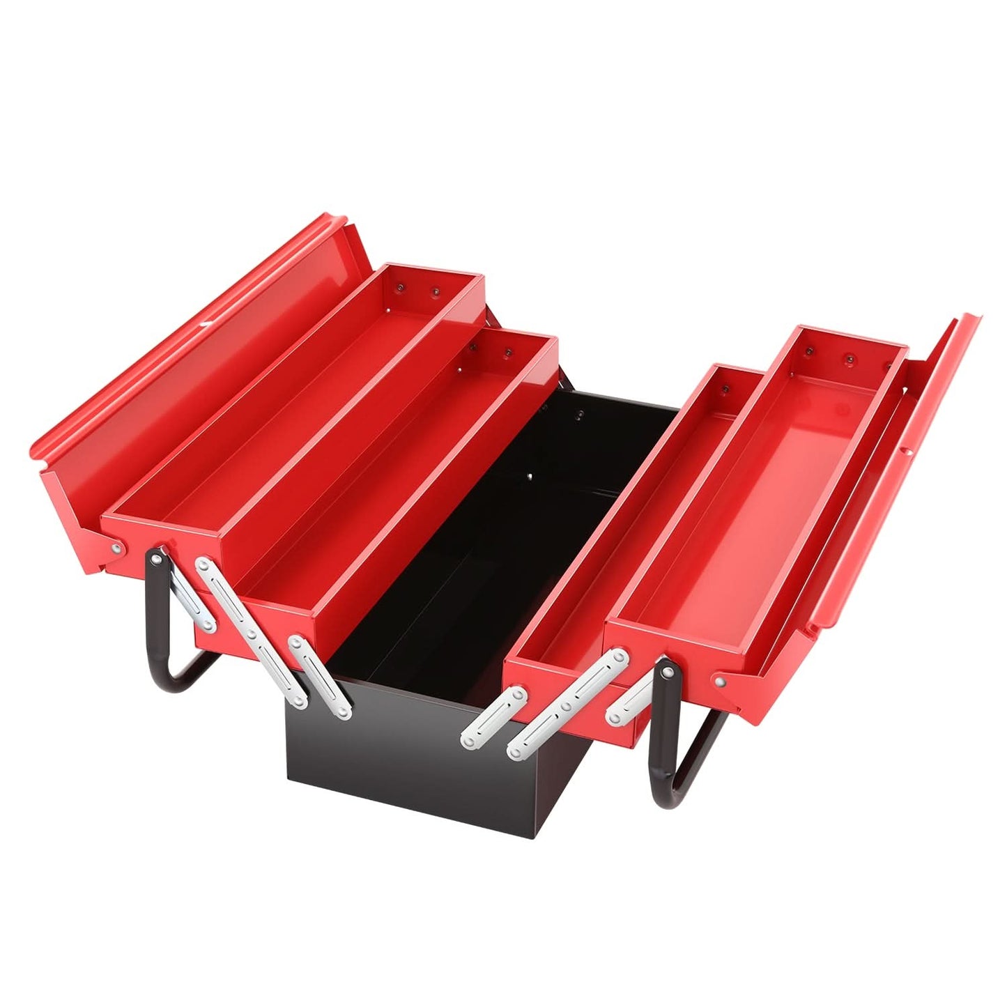 21 Inch 3 Level Folding Tool Box with 5 Organizer Drawers