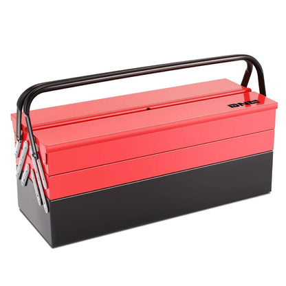 21 Inch 3 Level Folding Tool Box with 5 Organizer Drawers