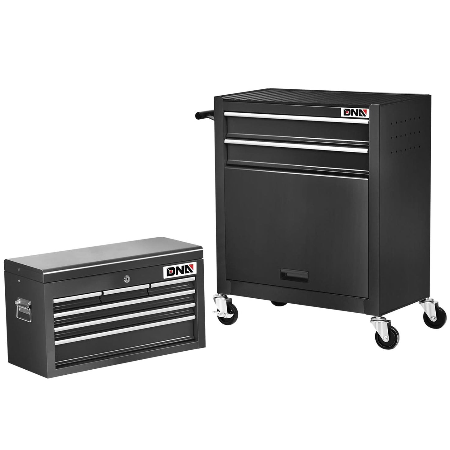 2-Piece Combination Tool Roller Cabinet Set - Black