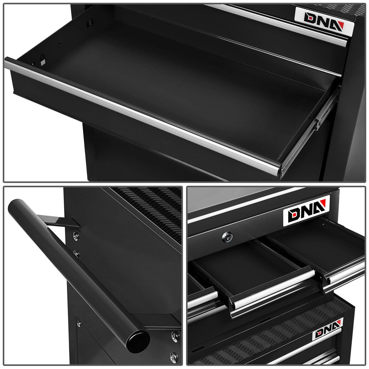 2-Piece Combination Tool Roller Cabinet Set - Black