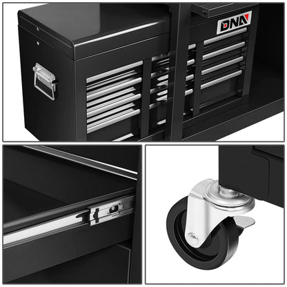 2-Piece Combination Tool Roller Cabinet Set - Black