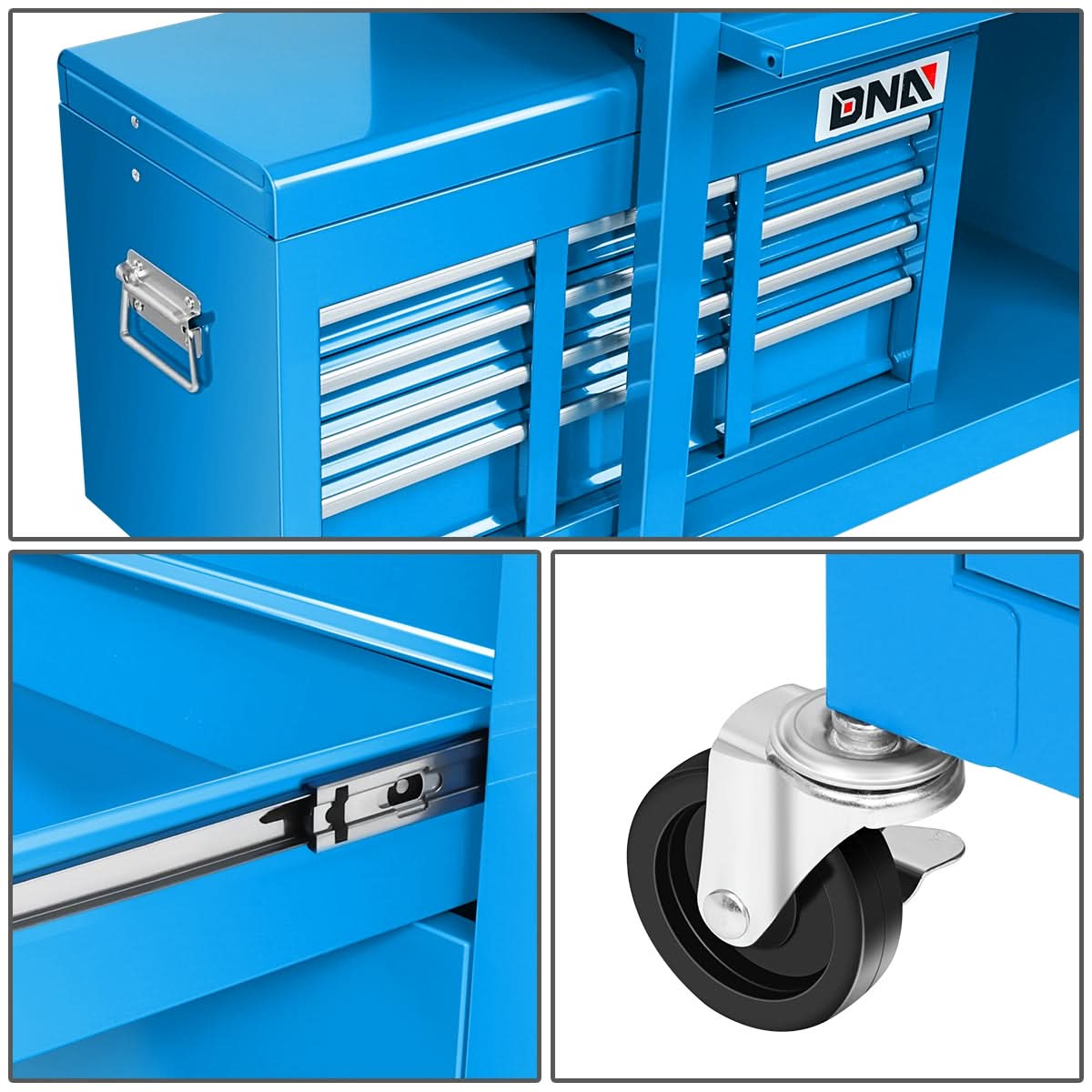 2-Piece Rolling Tool Cabinet Combo Set - Blue