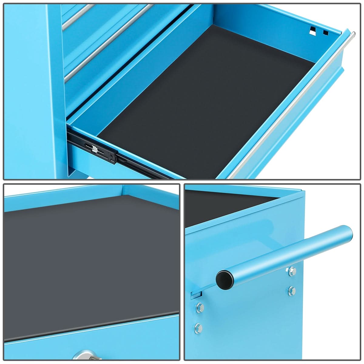 5 Drawer Rolling Tool Cabinet with Plastic Construction