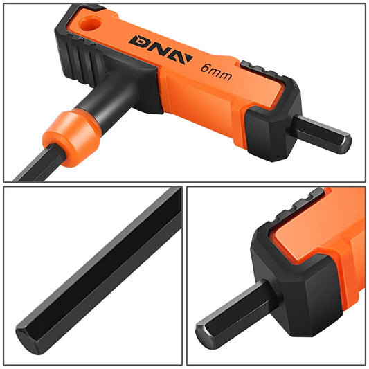 Two-Color T-Type Hex Key Set with Flat Head 2-10mm Orange 8PCS