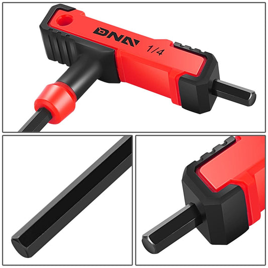 Two-Color T-Type Hex Key Set with Flat Head 5/32"-3/8" Red 8PCS