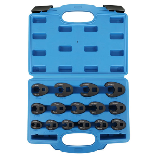 Crowfoot Wrench Set for 8-24mm Flare Nuts - Automotive Tool Kit