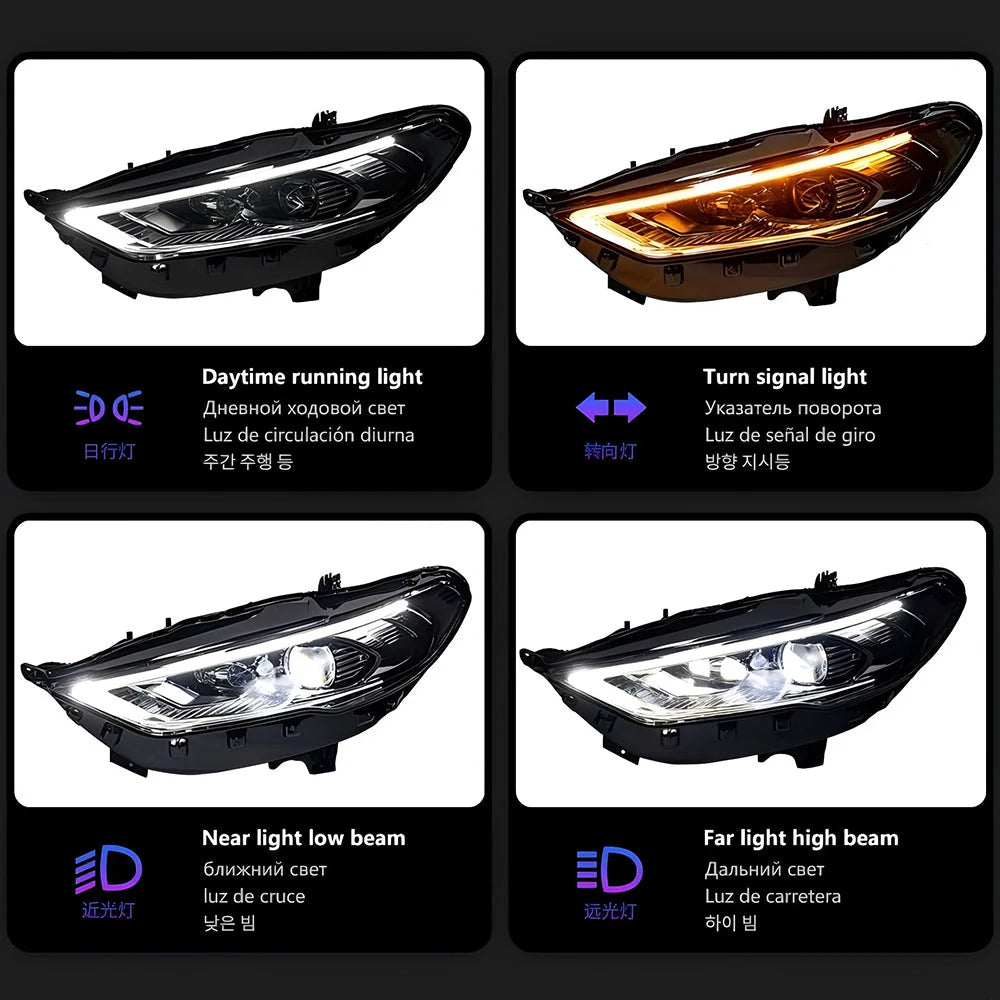 2017 - 2020 Ford Fusion projector headlights