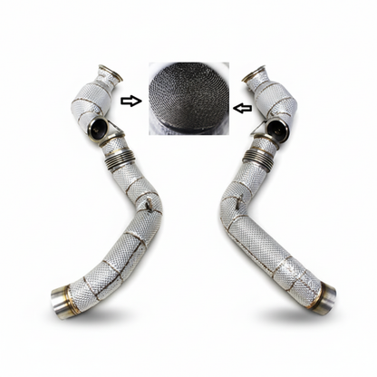 Stainless Catted Downpipe Heat Shield for BMW M5 F90 4.4T