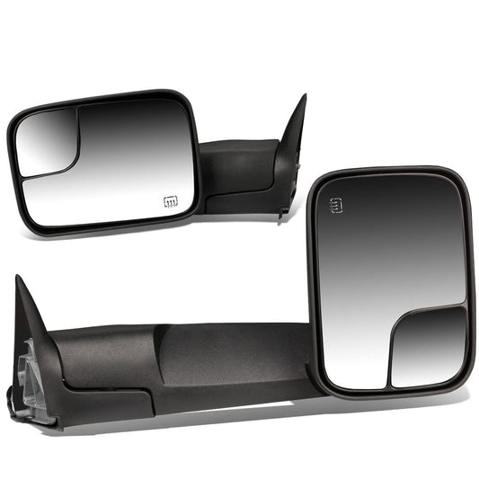 98-02 Dodge Ram Powered Heated Towing Mirrors - Black Pair