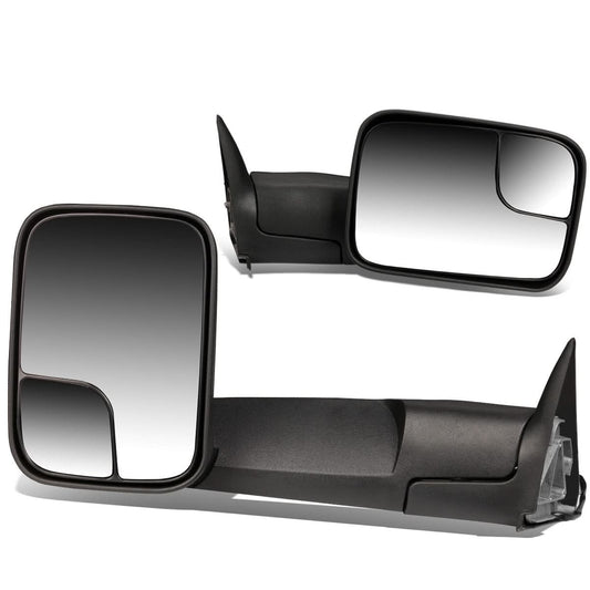 94-02 Dodge Ram Manual Towing Mirrors - Black Pair