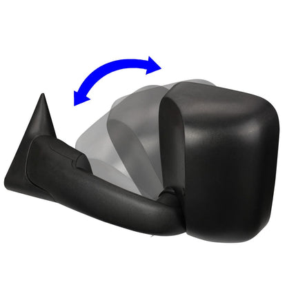 94-02 Dodge Ram Manual Towing Mirrors - Black Pair