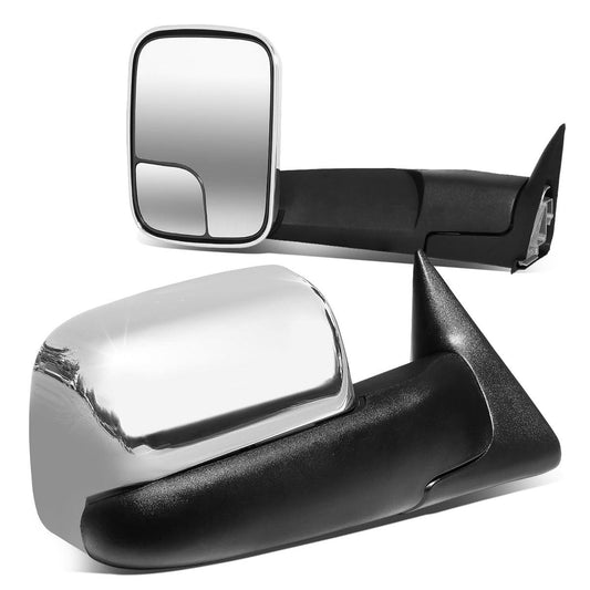 94-02 Dodge Ram 1500 2500 3500 Manual Towing Mirrors Chrome Pair