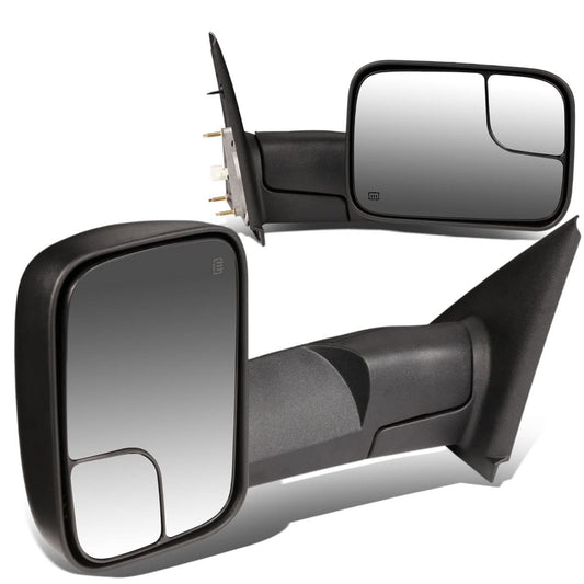02-09 Dodge Ram 1500/2500/3500 Powered Heated Towing Mirrors Pair Black