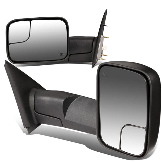 02-09 Dodge Ram 1500/2500/3500 Powered Heated Towing Mirrors Pair Black