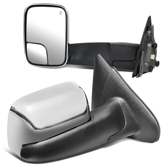 02-09 Dodge Ram Towing Mirrors Pair Powered Heated Chrome