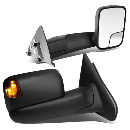 02-09 Dodge Ram Manual Towing Mirrors w/ LED Amber Signal - Pair