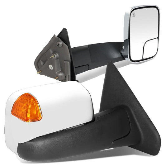 02-09 Dodge Ram Towing Mirrors Pair Powered Heated Chrome Signal