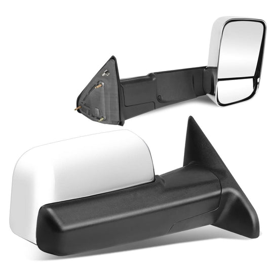 09-16 Dodge Ram 1500/2500/3500 Manual Towing Mirrors Chrome Pair