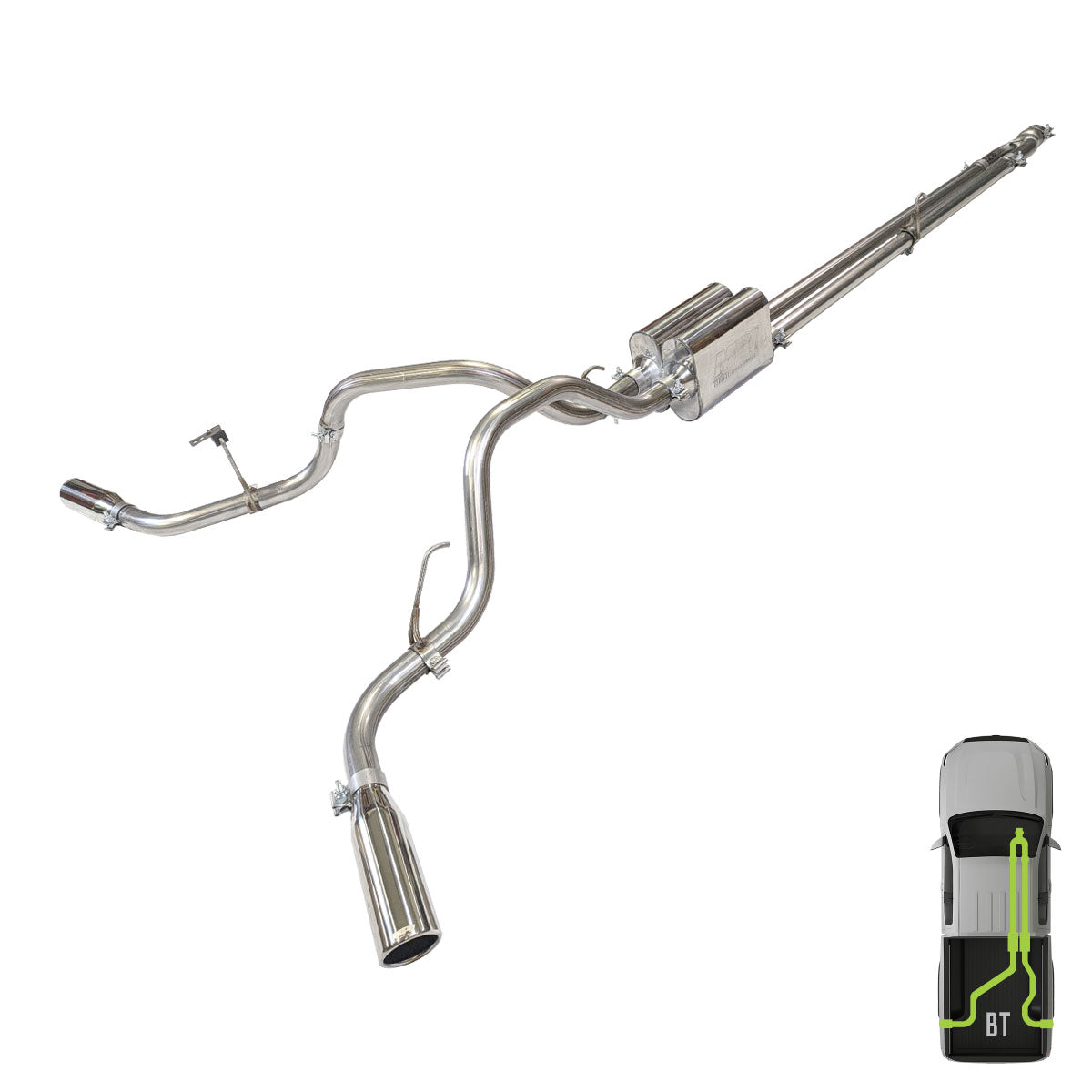 Toyota Tacoma, 2005-2023, V6, Stainless - Truck Cat-Back Dual Exhaust Kits