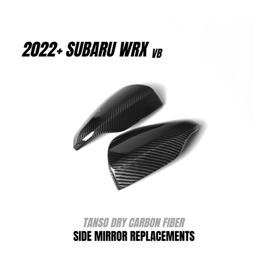 JDMuscle [22-25 WRX] Tanso Dry Carbon Fiber Side Mirror Replacements w/ Gloss Finish