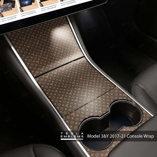 Designer LV Pattern Tesla Tesla Edition | Tesla Center Console Wrap Kit | Model Y ’19-20