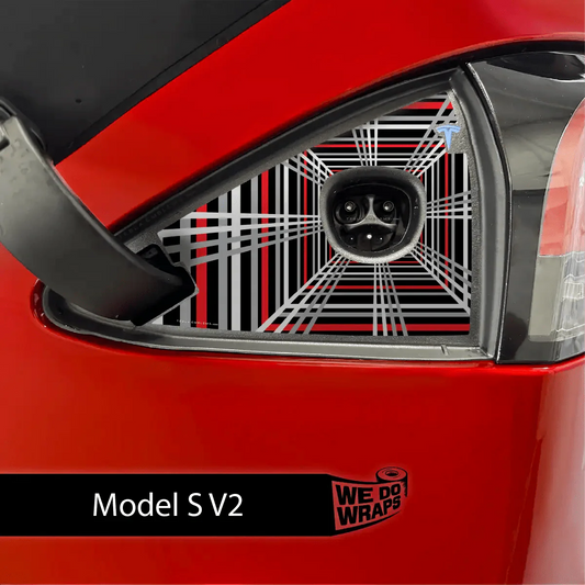 Plaid Performance Mode Tesla Charge Port Wrap | Model S