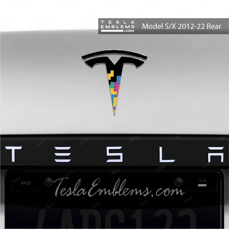 Tetris Tesla Emblem Decals (Front + Back) | Model S