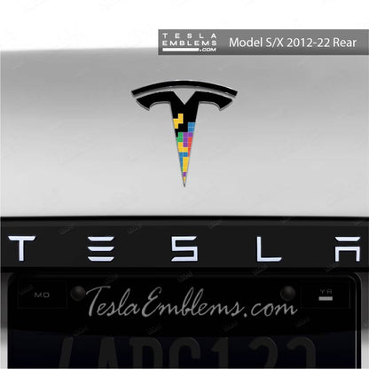Tetris Tesla Emblem Decals (Front + Back) | Model S