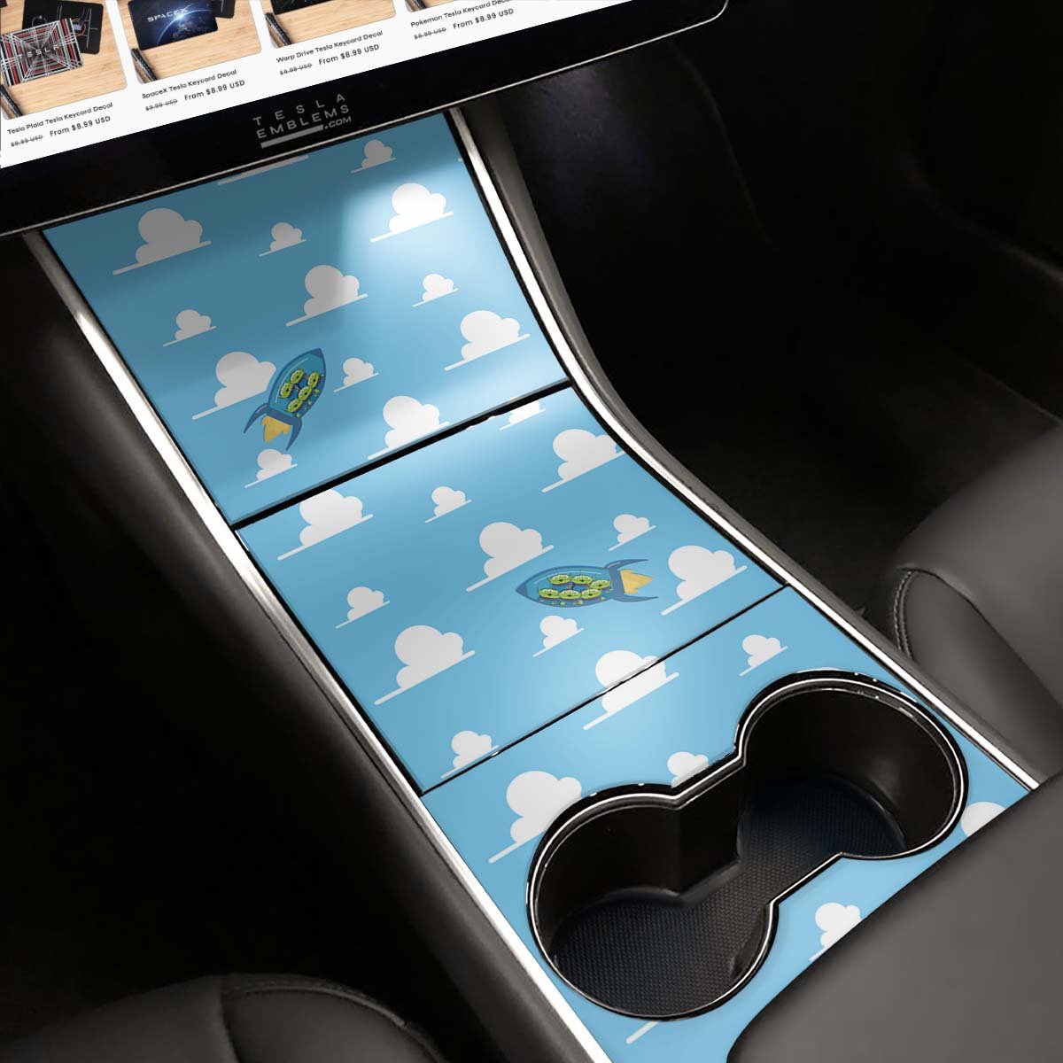 Toy Story Aliens | Tesla Center Console Wrap Kit | Model Y ’19-20