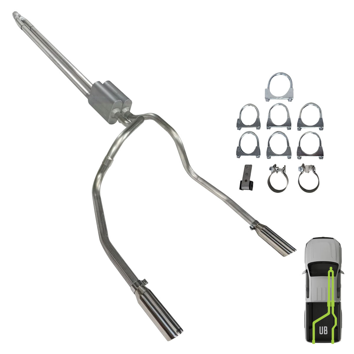 Toyota Tacoma, 2005-2023, V6 , Clamp/On - MPI Exhaust Cat-Back Dual Exhaust Kits