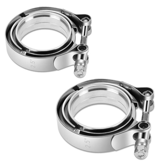 2.5" V-Band Clamp & Flange Set Stainless Steel Exhaust
