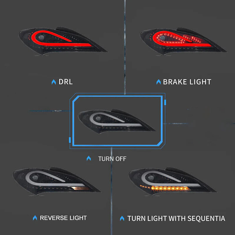 NTXGLOW RGB tail lights (09 - 16 Hyundai genesis coupe bk1)