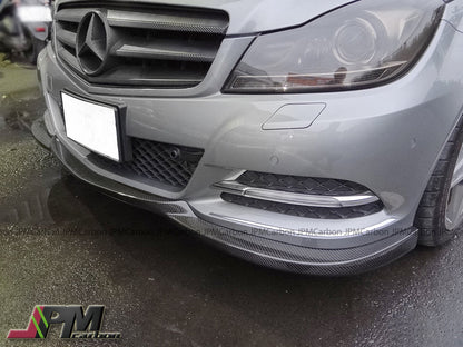 [JPMCarbon] GH Style Carbon Fiber Front Bumper Add-on Lip Fits For 2012-2014 Mercedes-Benz W204 C204  Facelift C-Class with Standard Package Only
