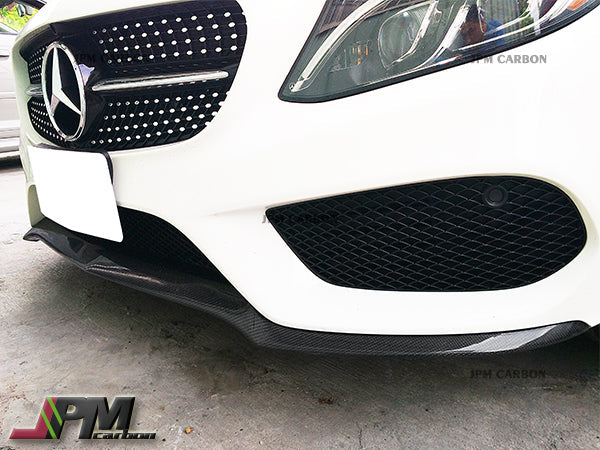 [JPMCarbon] Carbon Fiber Front Bumper Add-on Cover Lip Fits For 2015-2018 Mercedes-Benz W205 Pre-facelift C-Class with AMG Sport Package Only