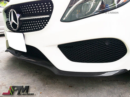 [JPMCarbon] Carbon Fiber Front Bumper Add-on Cover Lip Fits For 2015-2018 Mercedes-Benz W205 Pre-facelift C-Class with AMG Sport Package Only