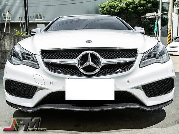 Carbon Fiber Front Bumper Add-on Cover Lip Fits For 2014-2017 Mercedes-Benz C207 Facelift E-Class with AMG Sport Package Only