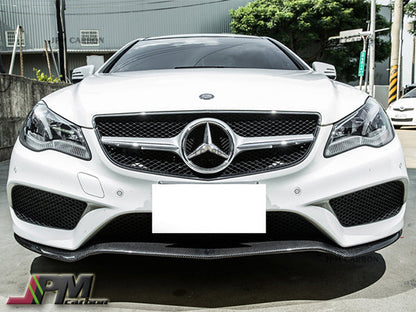 Carbon Fiber Front Bumper Add-on Cover Lip Fits For 2014-2017 Mercedes-Benz C207 Facelift E-Class with AMG Sport Package Only