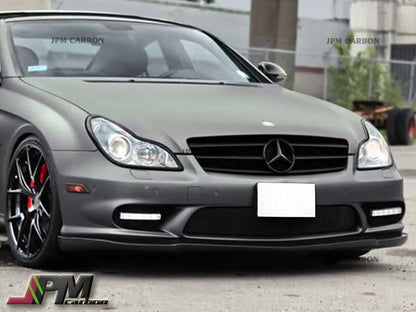CS Style Carbon Fiber Front Bumper Add-on Lip Fits For 2006-2010 Mercedes-Benz W219 CLS-Class with AMG Sport & CLS55 CLS63 Only