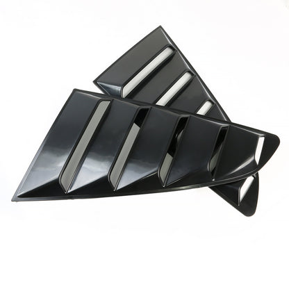 2015-2018 Ford Mustang Black ABS Quarter Window Louvers