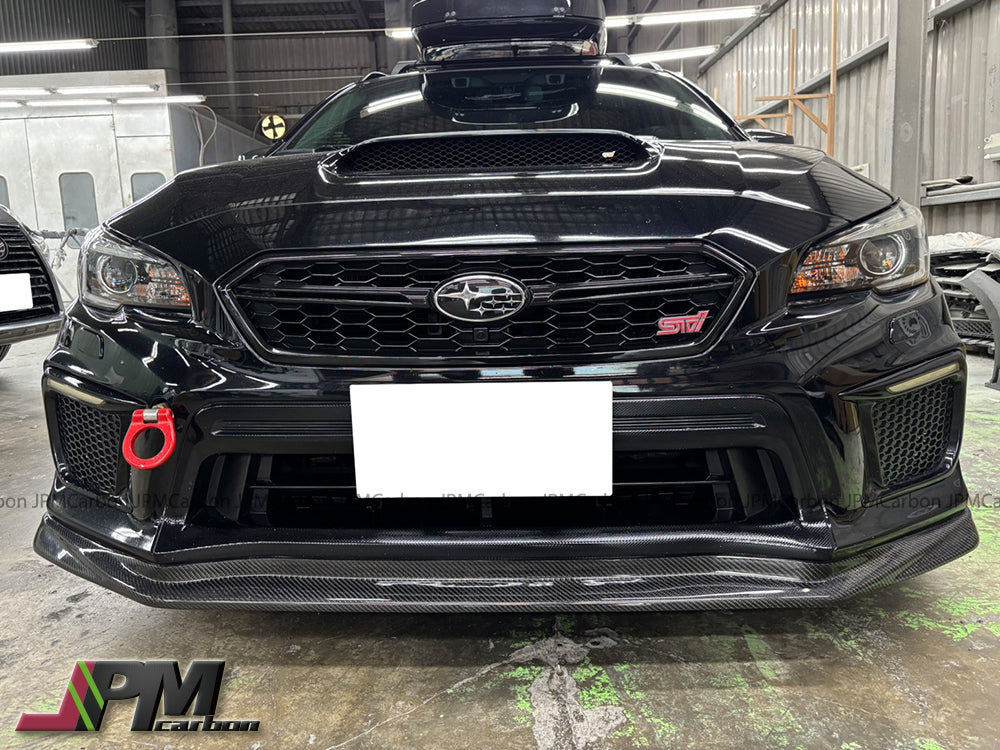VR Style Carbon Fiber Front Bumper Add-on Lip Fits For 2018-2021 Subaru WRX / STI Only