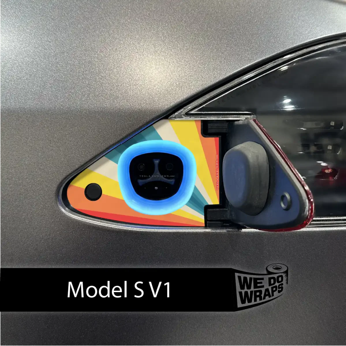 Wave Rider Stripes Tesla Charge Port Wrap | Model S