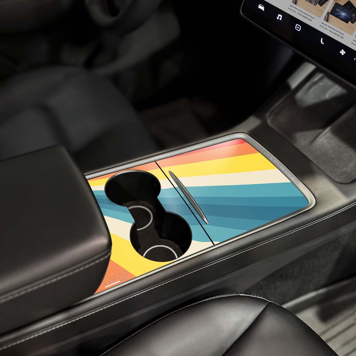 Wave Rider Stripes | Tesla Center Console Wrap Kit | Model Y '21-25