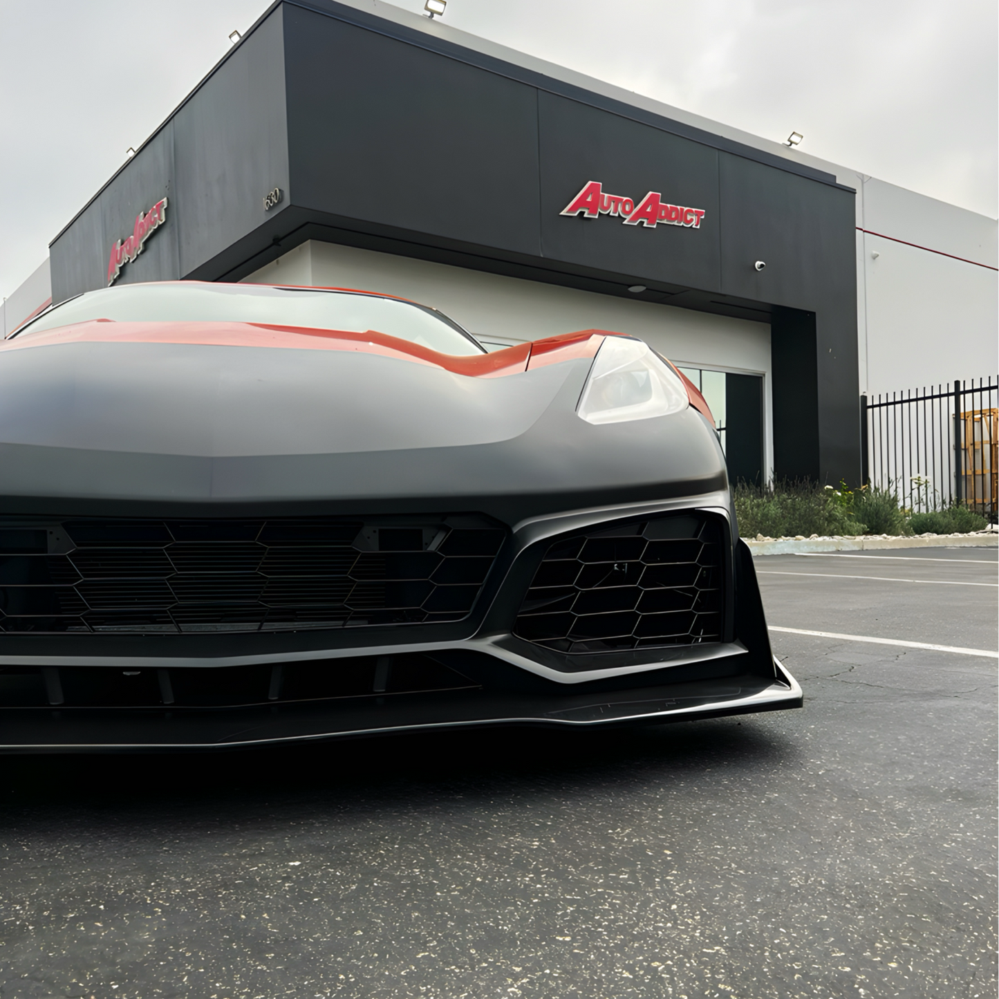 2014-2019 Corvette C7 ZR1 Track Package Front Bumper Conversion 18pcs Full Kit Flat BLK