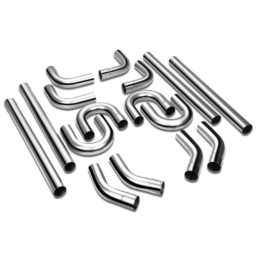 Universal Exhaust Piping Kit - Mild Steel - 3.5" OD - 16 Pieces