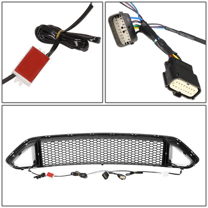 2018-2020 Ford Mustang Honeycomb Front Upper Grille with Triangle LED DRL