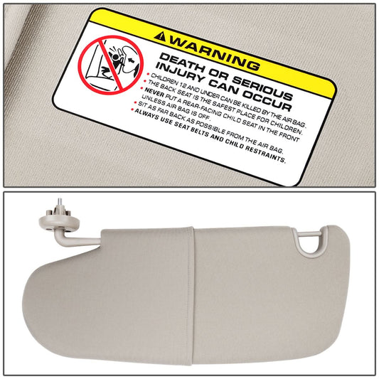 06-10 Dodge Ram Sun Visor Gray - Fits Models Without Overhead Console