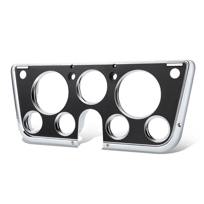 67-72 Chevrolet C10 Truck Dash Bezel 7 Hole Chrome Black Plastic